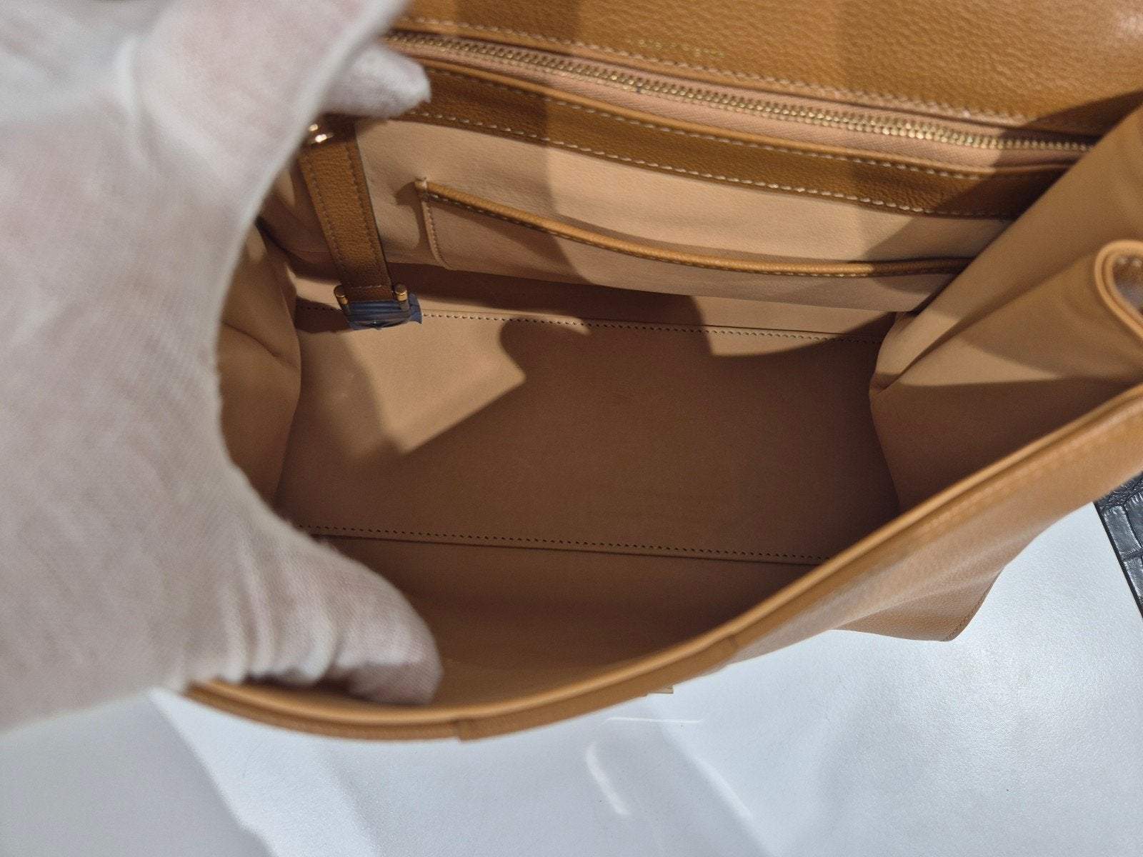 Delvaux Brillant MM Vegetal, Handtassen en Accessoires, Ophalen, Zo goed als nieuw, Bruin, Handtas
