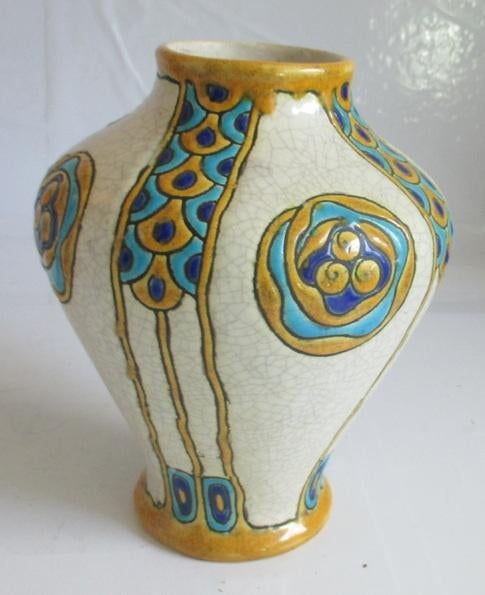 Vase art déco Boch Keramis Catteau motif géométrique 178, Antiquités & Art, Envoi
