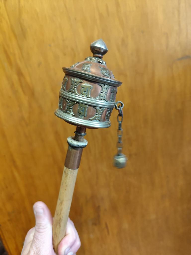 Moulin à prière tibétain bois et métal, Enlèvement ou Envoi