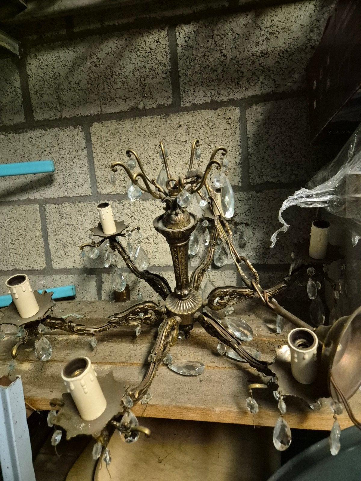 luster kroonluchter, Ophalen, Zo goed als nieuw, Metaal, E27 (groot)