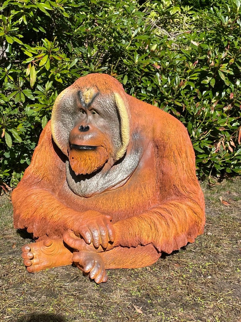Orang Oetan  tuin, zwembad, vijver 80cm, Ophalen, Nieuw, Kunststof, Dierenbeeld