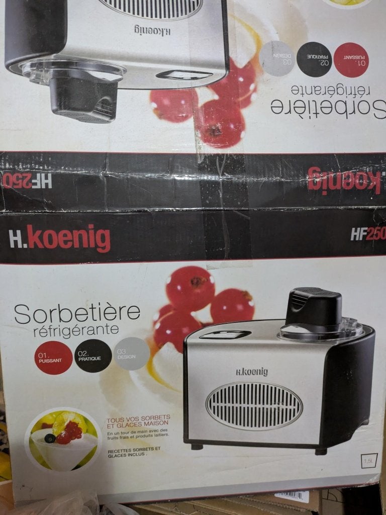 H. Koenig roomijsturbine professionele ijsmachine HF250, Elektronische apparatuur, Ophalen, Zo goed als nieuw, Zelfvriezend
