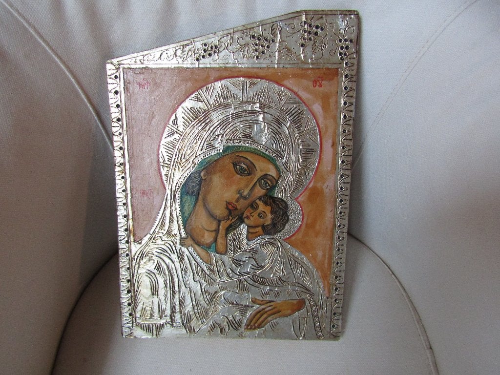 Echt icoon van de „Madonna of Tenderness”, Antiek en Kunst, Antiek | Religieuze voorwerpen, Ophalen of Verzenden