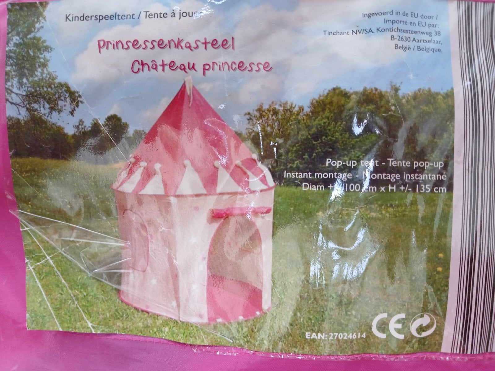 Prinsessenkasteel (pop-up tent) voor binnen en buiten!, Kinderen en Baby's, Speelgoed | Poppenhuizen, Ophalen of Verzenden, Zo goed als nieuw