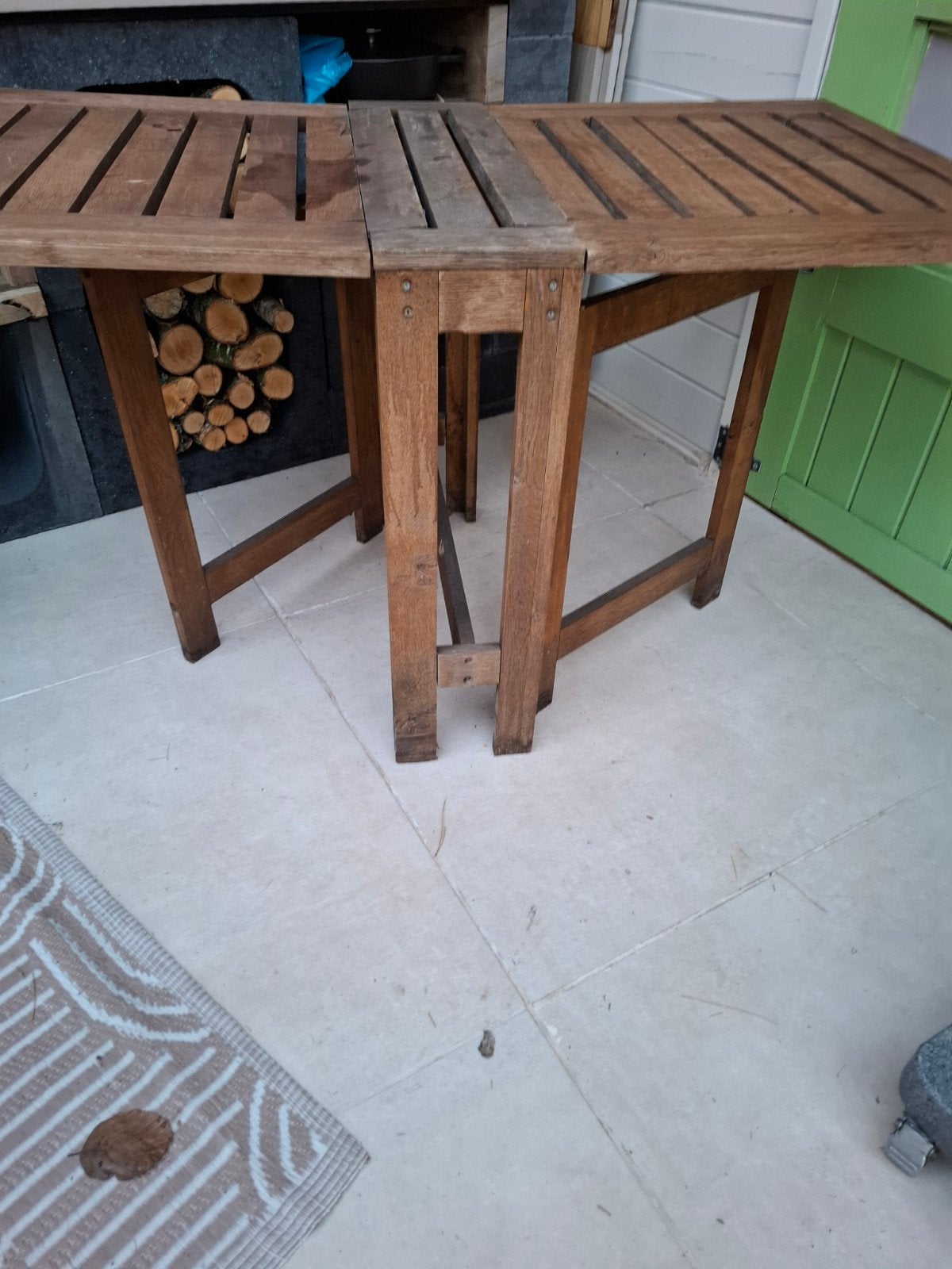 opklapbare tuintafel, Ophalen, Gebruikt, Rechthoekig, Hout