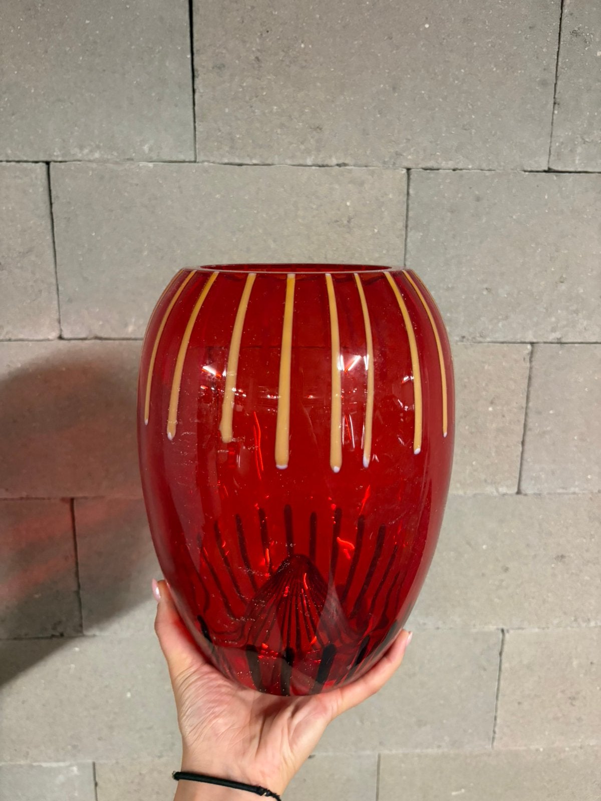 Vase Cenedese de Murano, Enlèvement, Neuf, Rouge, Verre