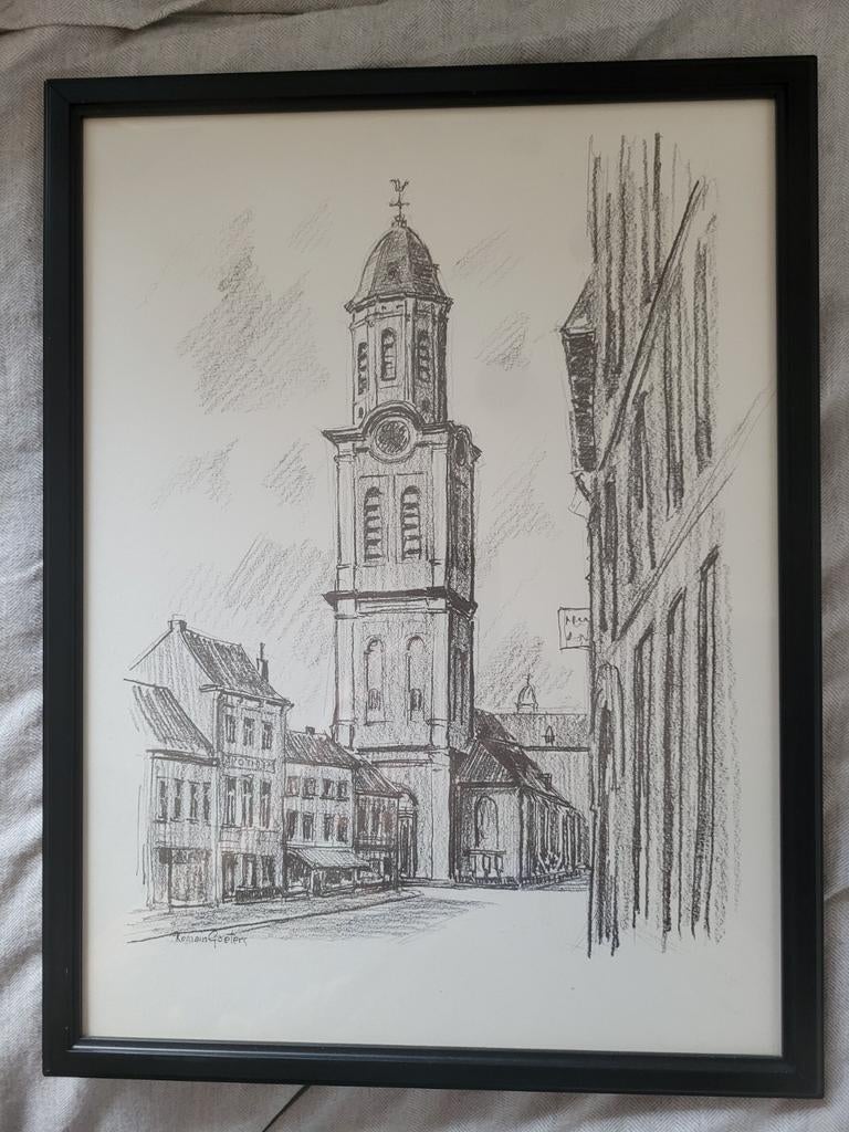 Potloodtekening Romain Goeters, Antiek en Kunst, Kunst | Etsen en Gravures, Ophalen