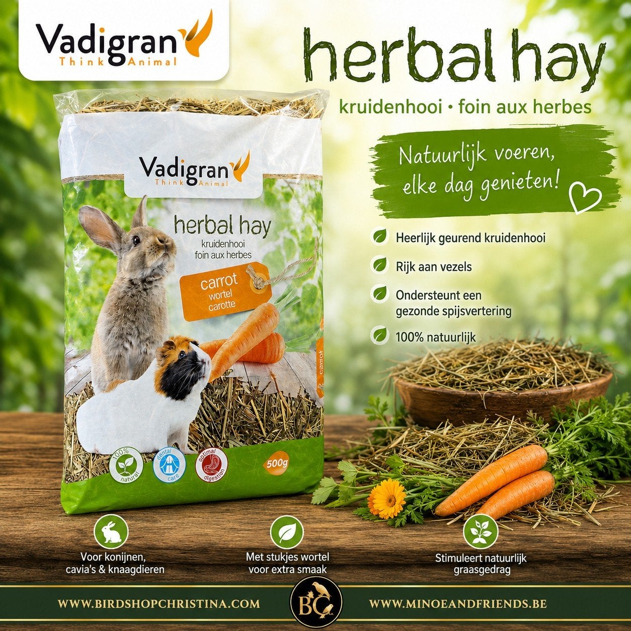Kruidenhooi wortel 500 Gram - Herbal Hay Vadigran, Ophalen