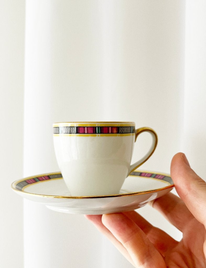vintage Art Déco Limoges tasse avec soucoupe — 1930, Enlèvement ou Envoi