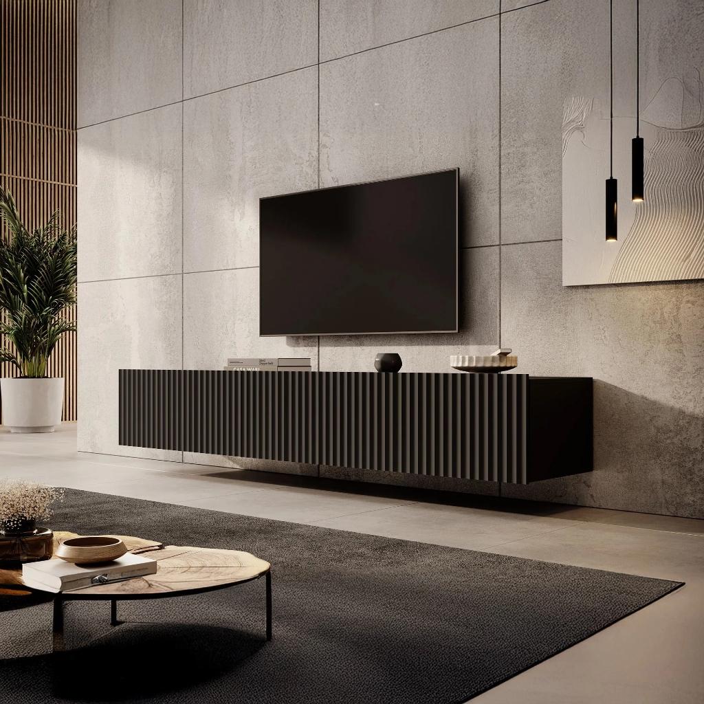 TV-meubel 200 cm mat zwart – nieuw in doos, ongebruikt, Huis en Inrichting, Kasten |Televisiemeubels, Ophalen, Nieuw