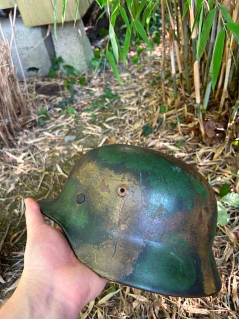 casque allemand ww2 M40 (peinture vendue en tan reproduction, Enlèvement ou Envoi, Autres