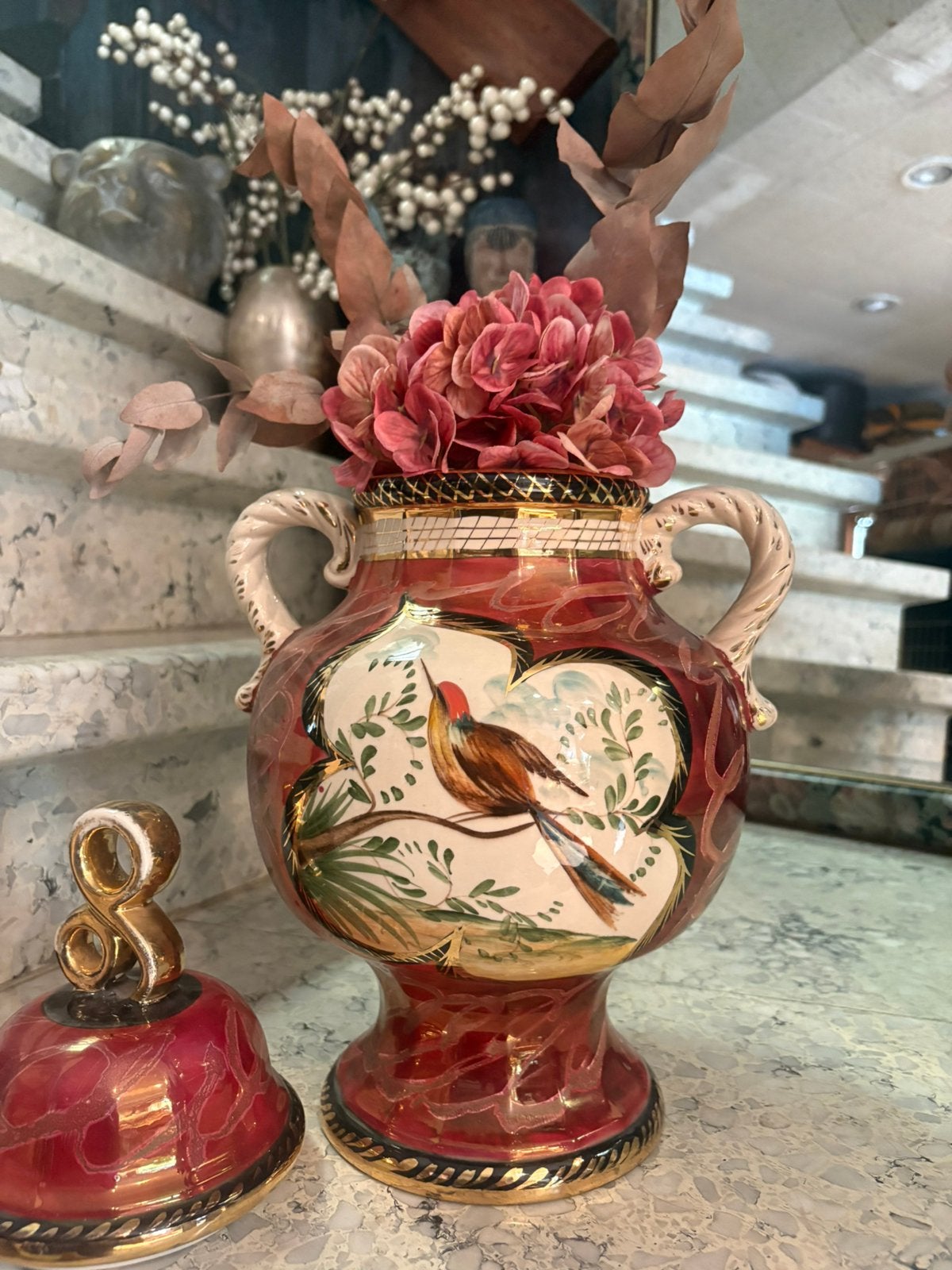 Vintage dekselvaas H.Bequet, Antiek en Kunst, Ophalen