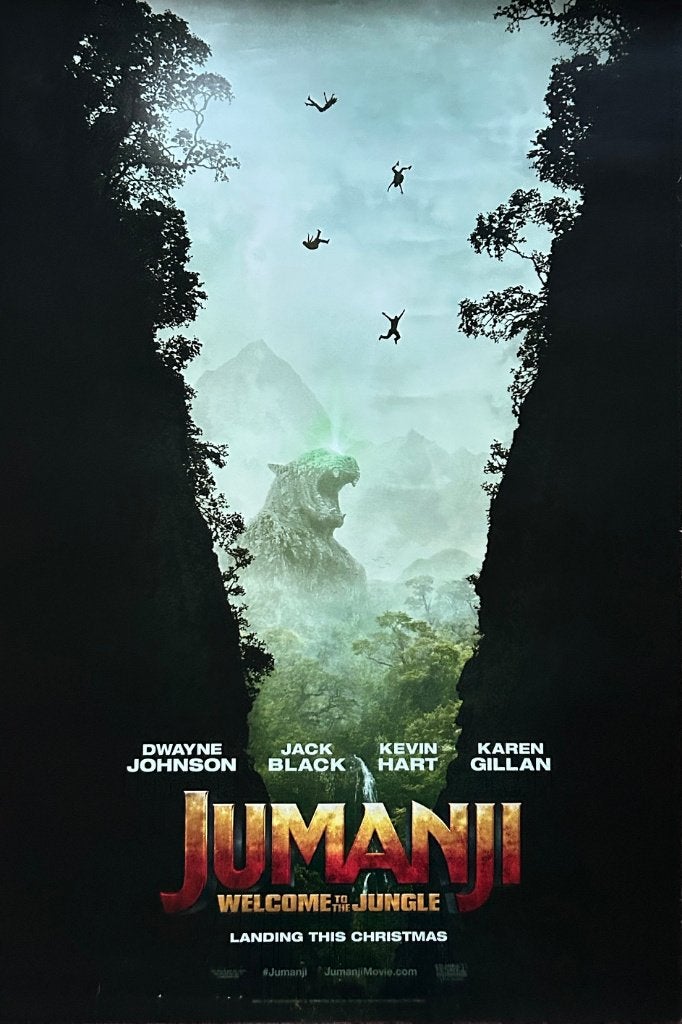 Originele filmposter Jumanji: Welcome to the Jungle (2017), Verzamelen, Ophalen of Verzenden, Zo goed als nieuw, Film en Tv