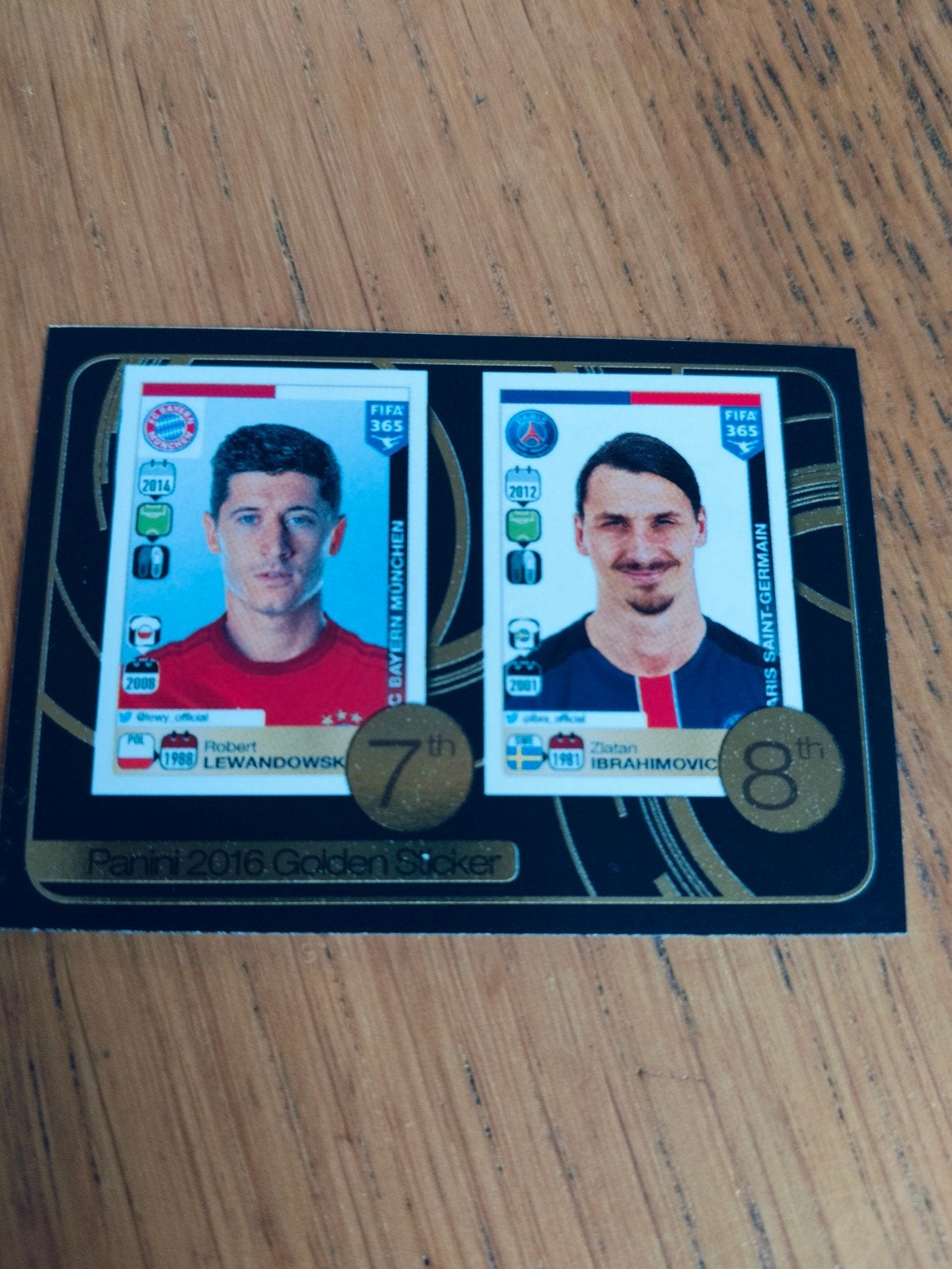 Panini sticker FIFA 365 2016 Ibrahimovic & Lewandowski, Ophalen of Verzenden, Sticker