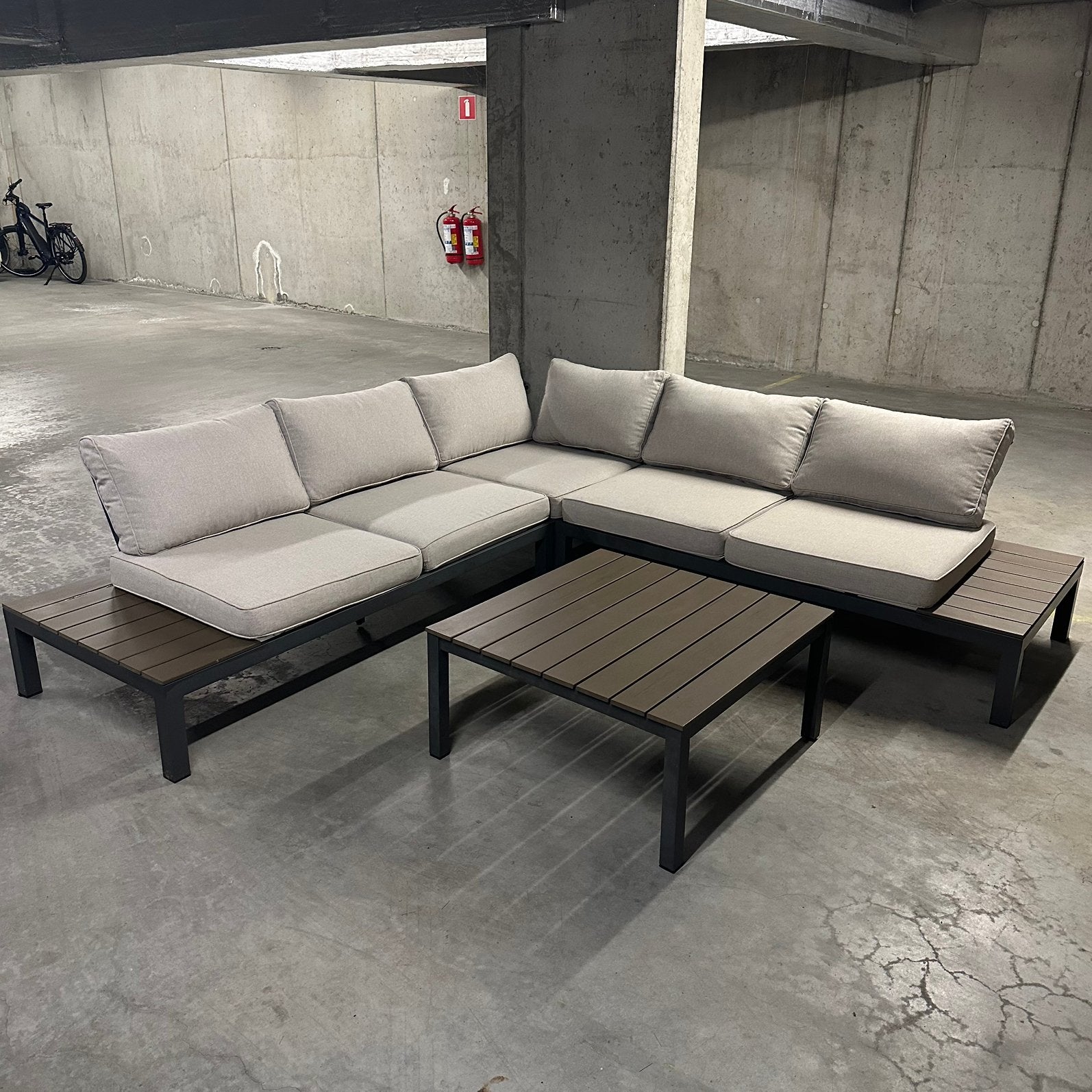Luxe aluminium loungeset bois le duc, Tuin en Terras, Ophalen, 5 zitplaatsen, Hocker, Aluminium