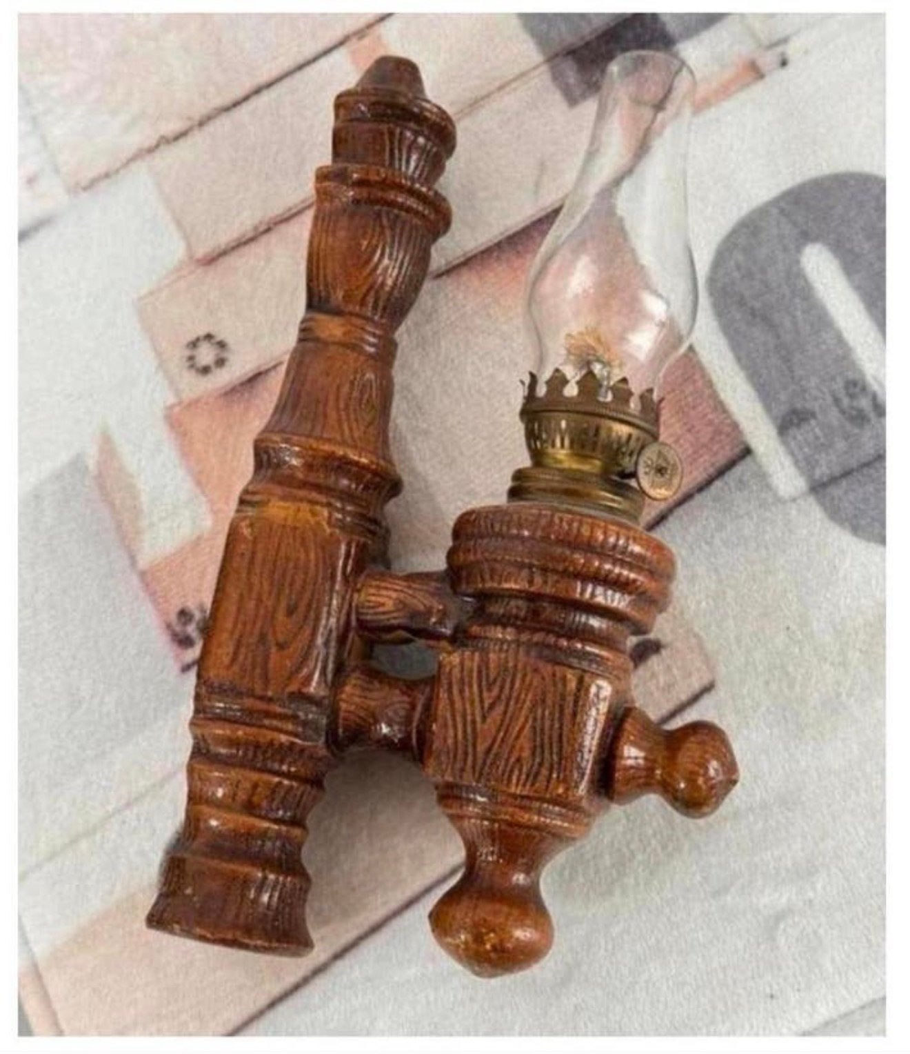 Antiek 1980 vintage wandlamp olielamp stormlamp lantaarn, Antiek en Kunst, Antiek | Verlichting, Ophalen of Verzenden