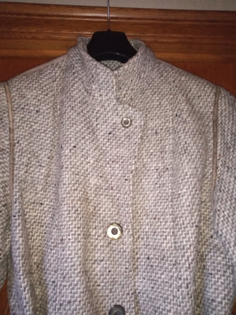 veste en tweed 60% laine, Enlèvement, Gris
