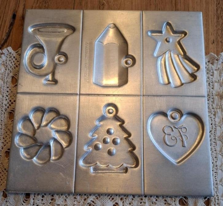 Vintage Aluminium KERST ornament / mal, KOTHUIS ART - TEAM, -, Utilisé, -, -