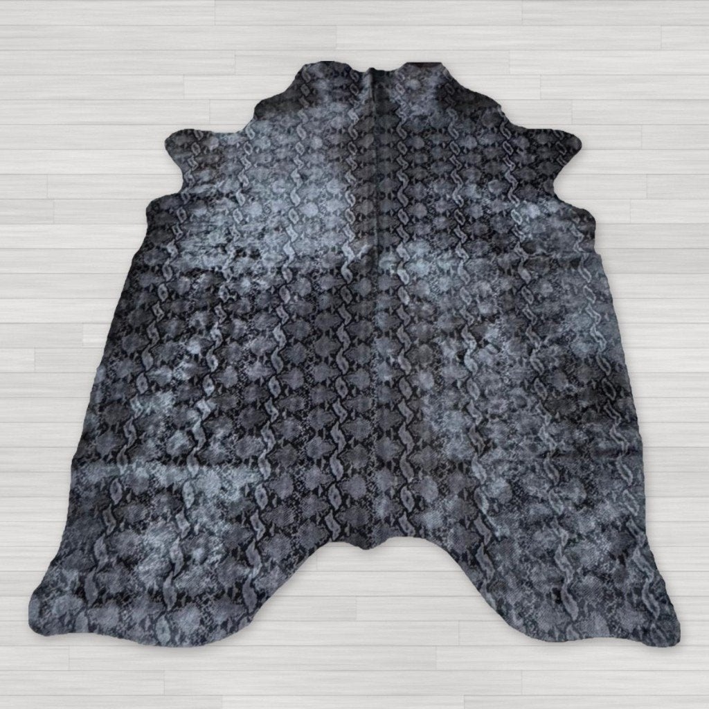 Koeienhuid slangenprint zwart grijs 200x180cm | Lederstore, Wandkleed, Nieuw, Ophalen of Verzenden, Natuurlijk materiaal