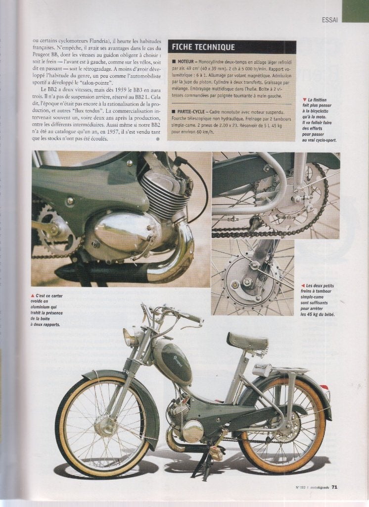 Cyclomoteur Peugeot BB collection, Verzenden, Gelezen