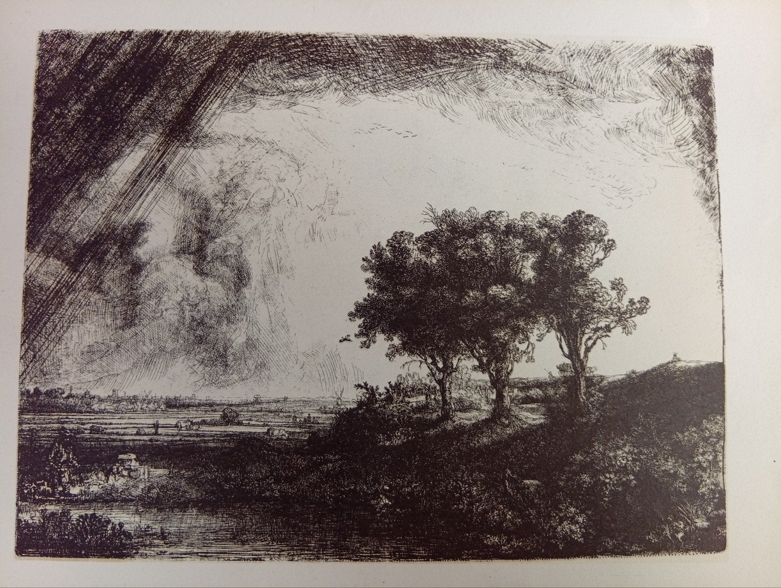 Rembrandt. Gravure die Nederland voorstelt. Amst en omgeving, Prent