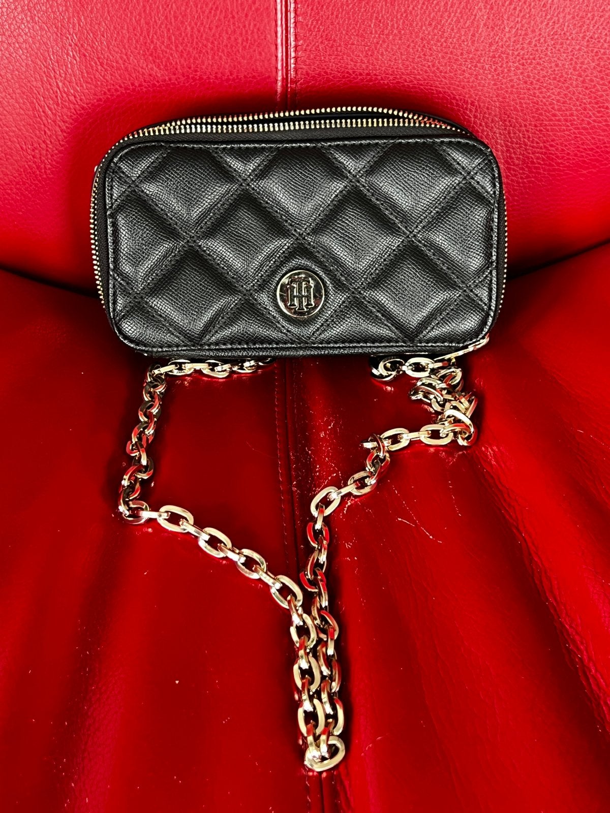 Tommy Hilfiger Crossbody Tasje/Wallet on Chain-Zwart Topstaa, Ophalen, Zo goed als nieuw, Zwart