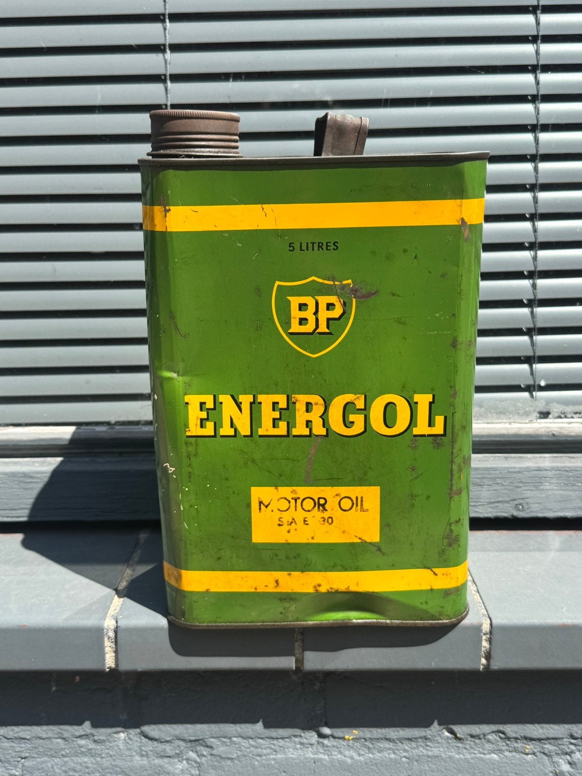 BP Energol 5 Liter olie blik, Verzamelen, Ophalen of Verzenden, Gebruikt, Overige, Overige merken
