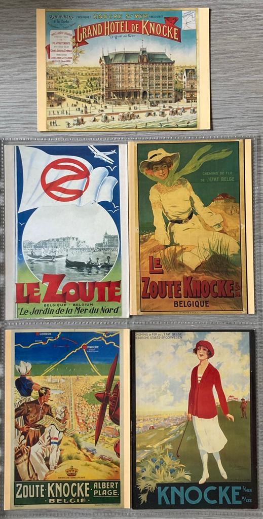 5 retro postkaarten Knocke Le Zoute/Knocke sur Mer, Enlèvement ou Envoi, Avant 1920, Non affranchie, Flandre Occidentale