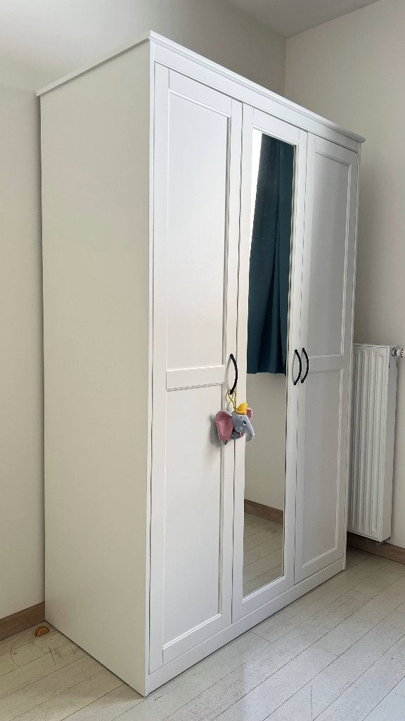 Witte IKEA SONGESAND kleerkast te koop, Huis en Inrichting, Kasten | Kleerkasten, Ophalen, Met deur(en), 100 tot 150 cm, Zo goed als nieuw