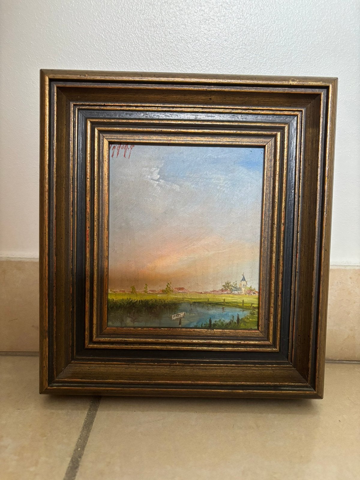 Peinture à l'huile originale de Georges Tahon, Antiquités & Art, Enlèvement ou Envoi, Peinture à l'huile, Panneau, Encadré
