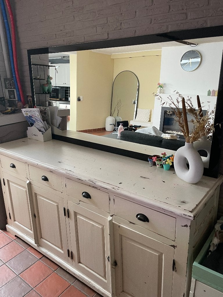 Dressoir en spiegel, Huis en Inrichting, Ophalen, Gebruikt, 150 tot 200 cm, Met deur(en)