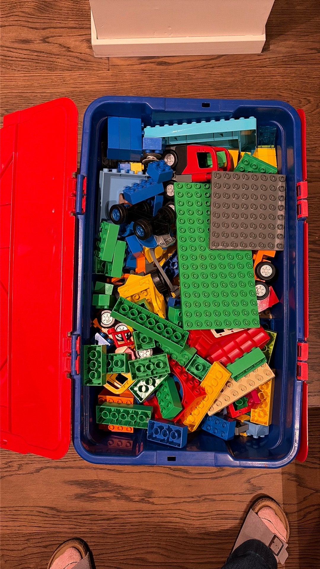 Duplo: grote bouwplaat, grote doos blokken, auto’s, …, Kinderen en Baby's, Ophalen, Overige typen, Zo goed als nieuw, Duplo