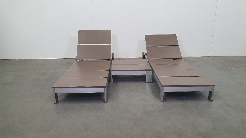 Na Xemena ligbed daybed tafel Gandia Blasco design vintage, Ophalen, Gebruikt, Aluminium, Inklapbaar