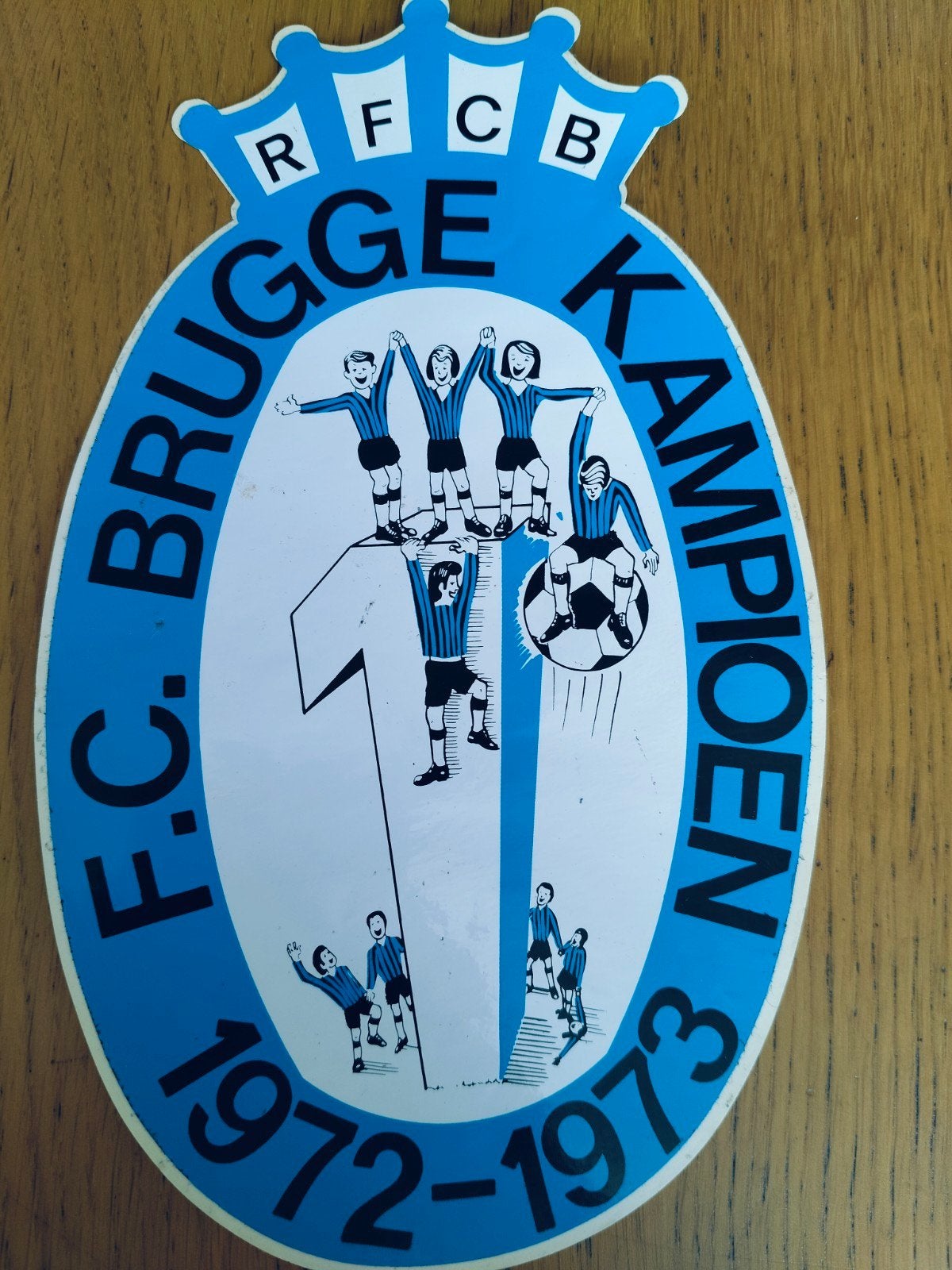 Oude vintage sticker Club Brugge kampioen 1972-1973, Enlèvement ou Envoi