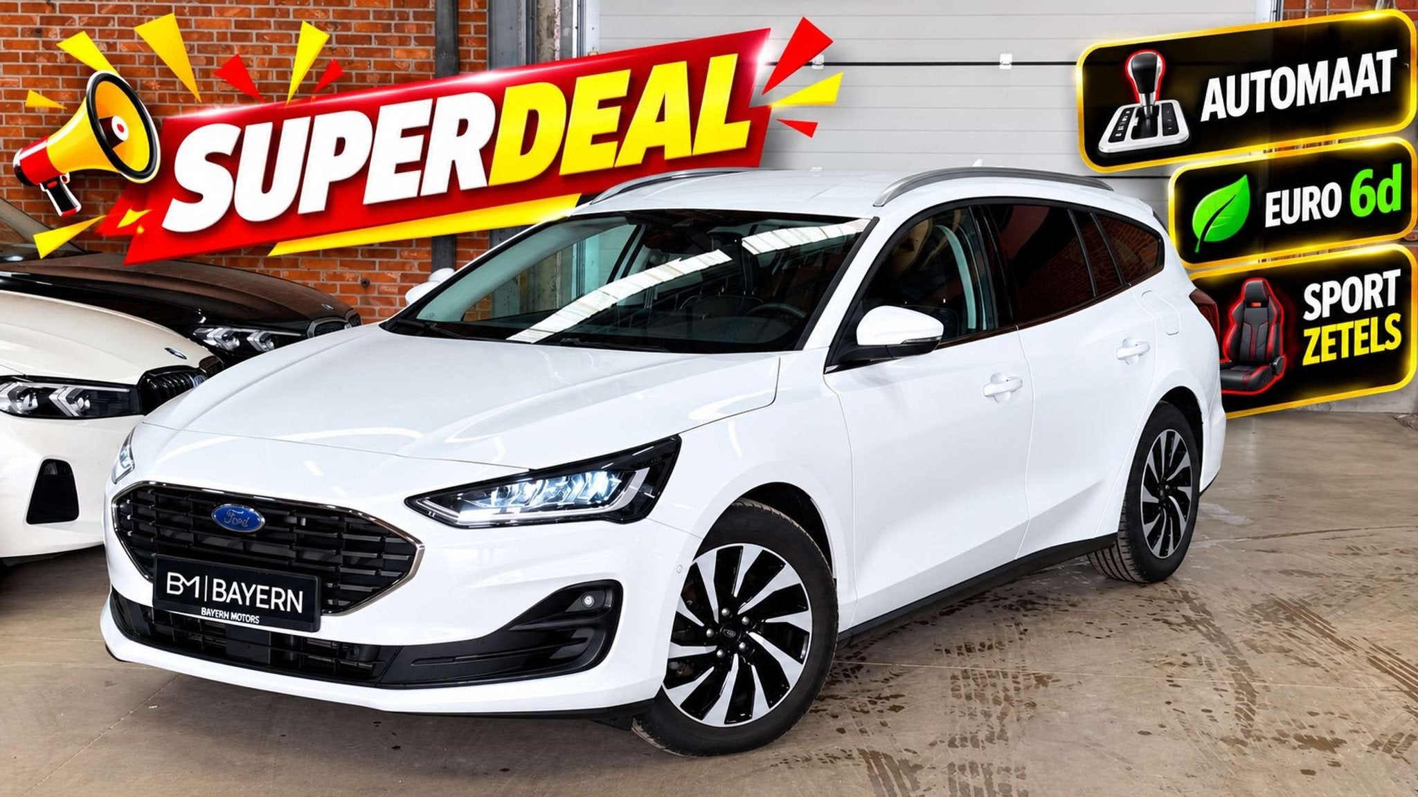 Ford Focus | 1.5d | 102.000km | 2023 | Automaat | Garantie, Auto's, Stof, Gebruikt, 4 cilinders, Wit