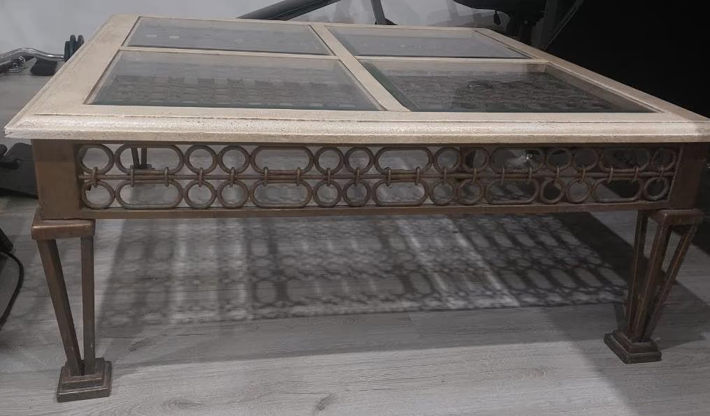 mooie landelijke salontafel, Huis en Inrichting, Ophalen, Zo goed als nieuw, Glas