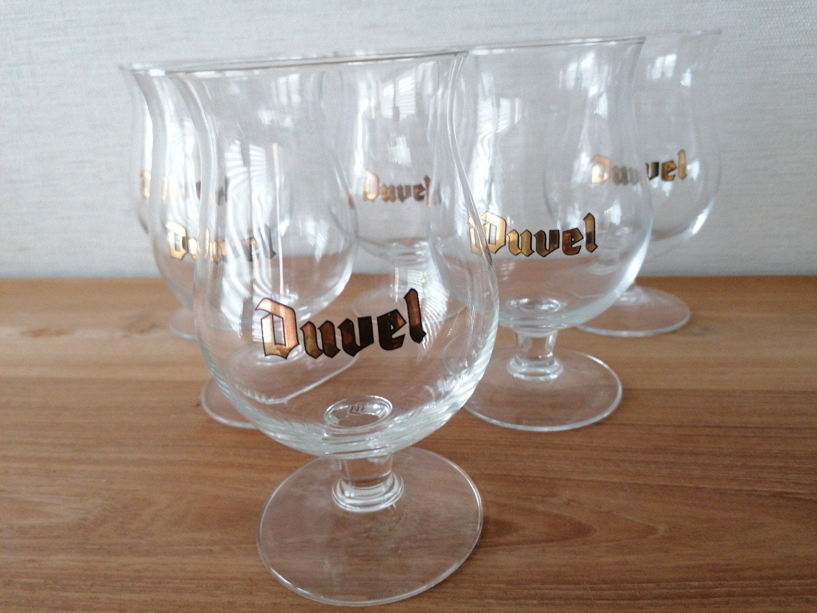 Perfecte staat 6 Duvel glazen met de gouden letters., Verzamelen, Ophalen, Duvel