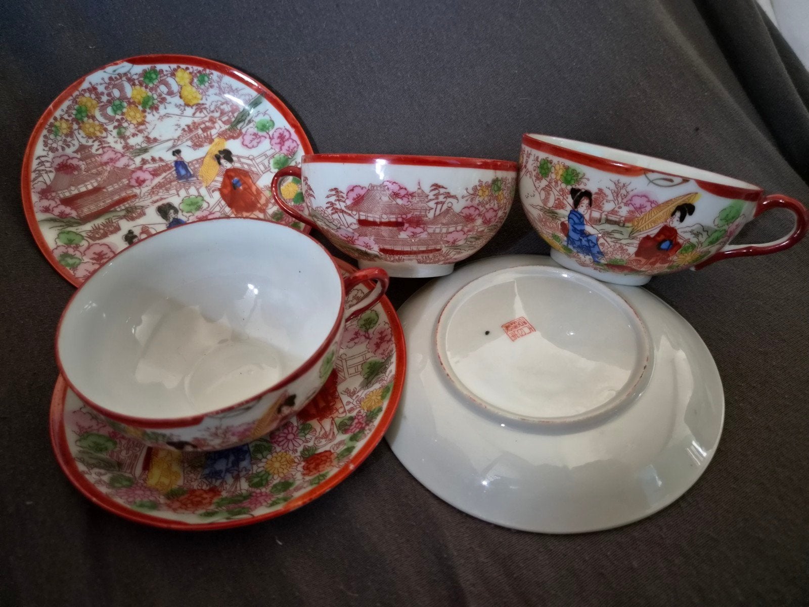 Vintage Aziatisch 'Geisha' Porselein, Antiek en Kunst, Ophalen of Verzenden