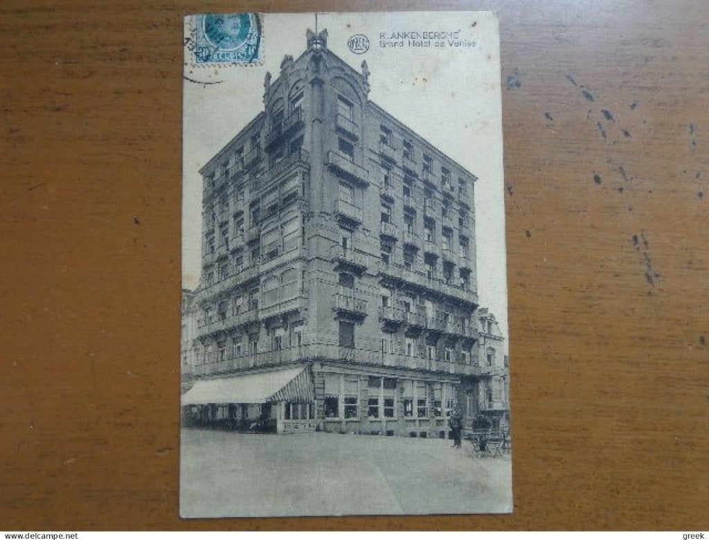 Postkaart Blankenberge, Grand Hotel de Venise, Verzenden, 1920 tot 1940, Gelopen, West-Vlaanderen
