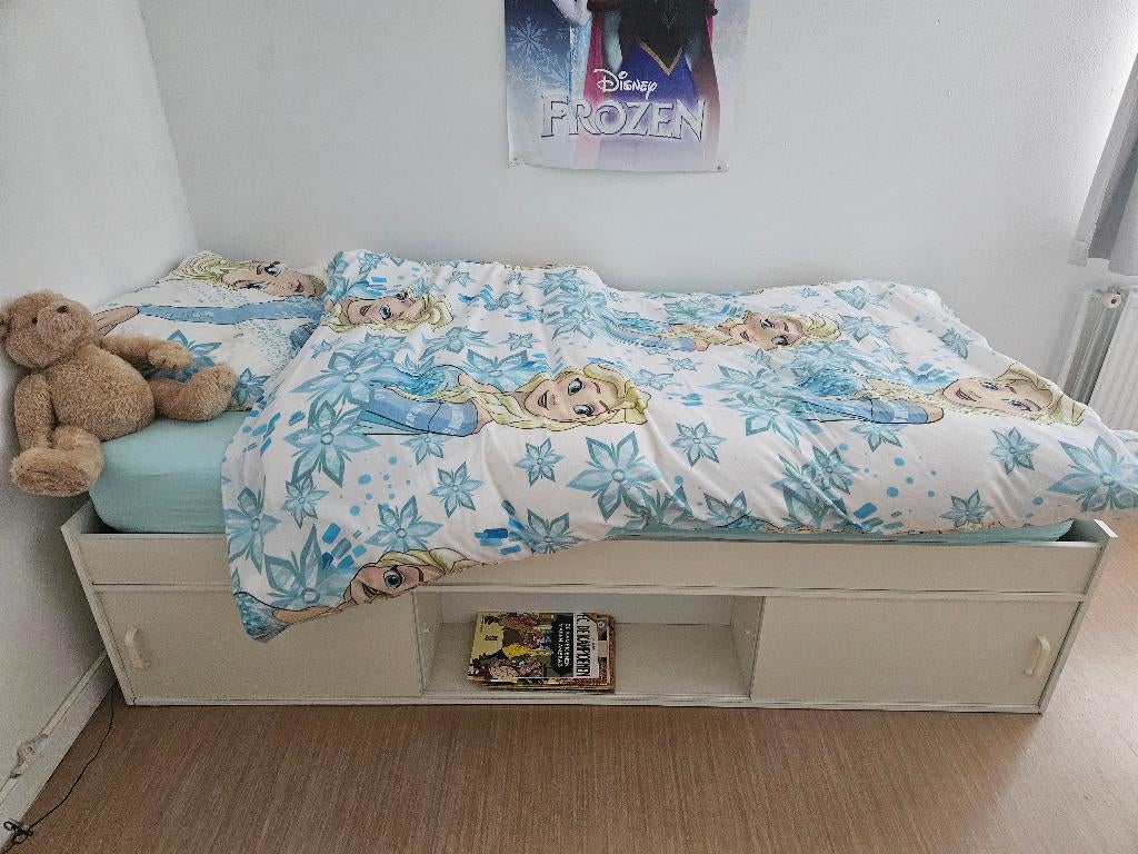 1 persoonsbed inclusief matras, Huis en Inrichting, Slaapkamer | Matrassen en Bedbodems, Ophalen, Gebruikt, 90 cm, Eenpersoons