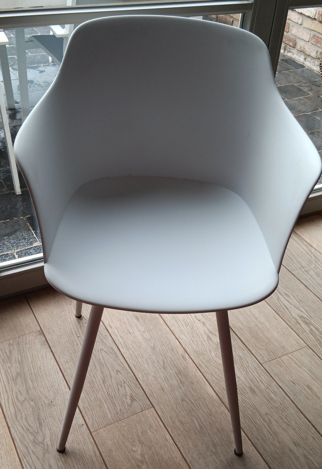 4 keukenstoelen wit, Ophalen, Kunststof, Gebruikt, Wit