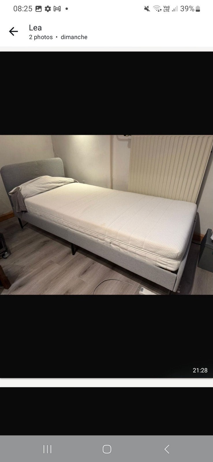 Lit 1 personne et matelas, Enlèvement