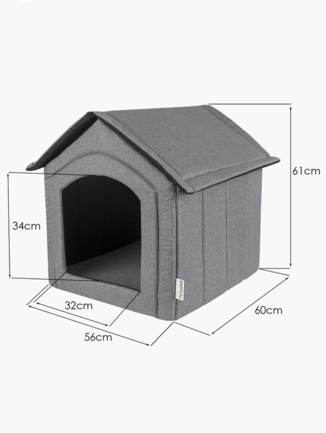 Petsona hondengrot opvouwbaar  56×60×61cm..., Animaux & Accessoires, Maisons pour chiens, Neuf, Niche à chien, Moins de 65 cm