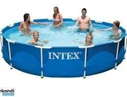 opzetzwembad stalen frame Intex, Jardin & Terrasse, Piscines, Utilisé, Piscines hors sol, 120 cm ou plus, 200 à 400 cm, 300 cm ou plus