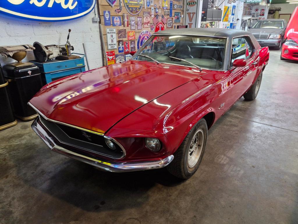 Ford Mustang Coupe 1969, Auto's, Ford, Bedrijf, Te koop, Mustang, Benzine, Coupé, 2 deurs, Automaat, Rood, Zwart, Ophalen