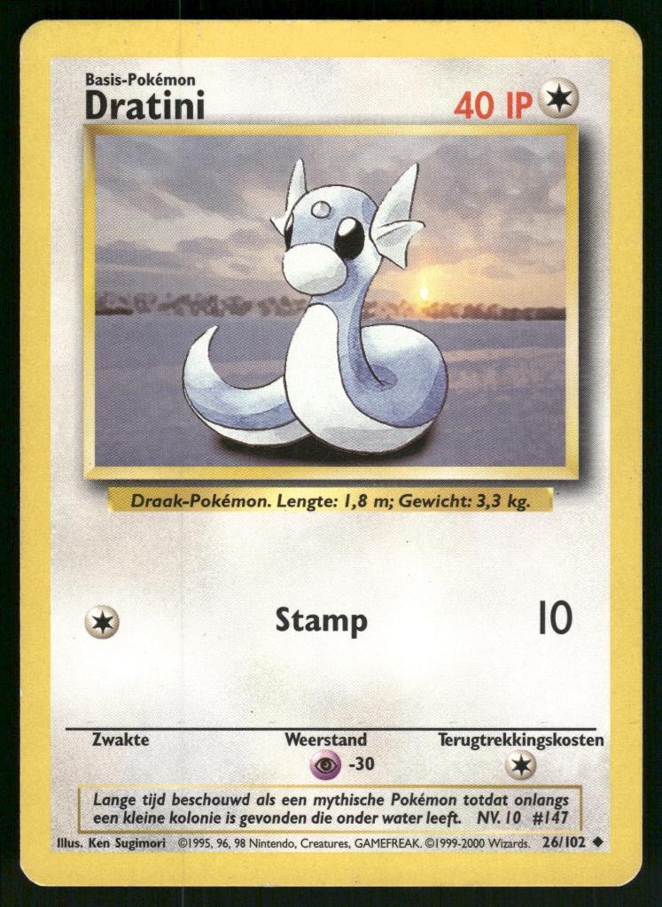 Dratini 26/102 - Base (NL) (NM), Envoi, Utilisé