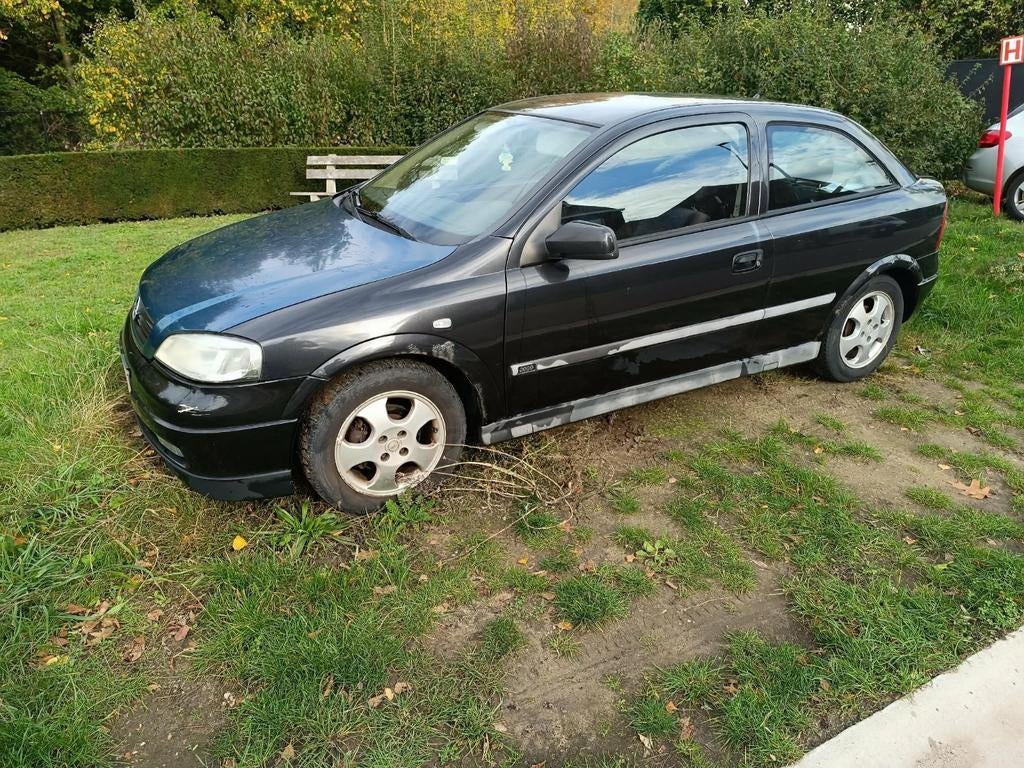 Opel Astra G Hatchback 2000, Auto's, Voorwielaandrijving, Stof, Zwart, Grijs