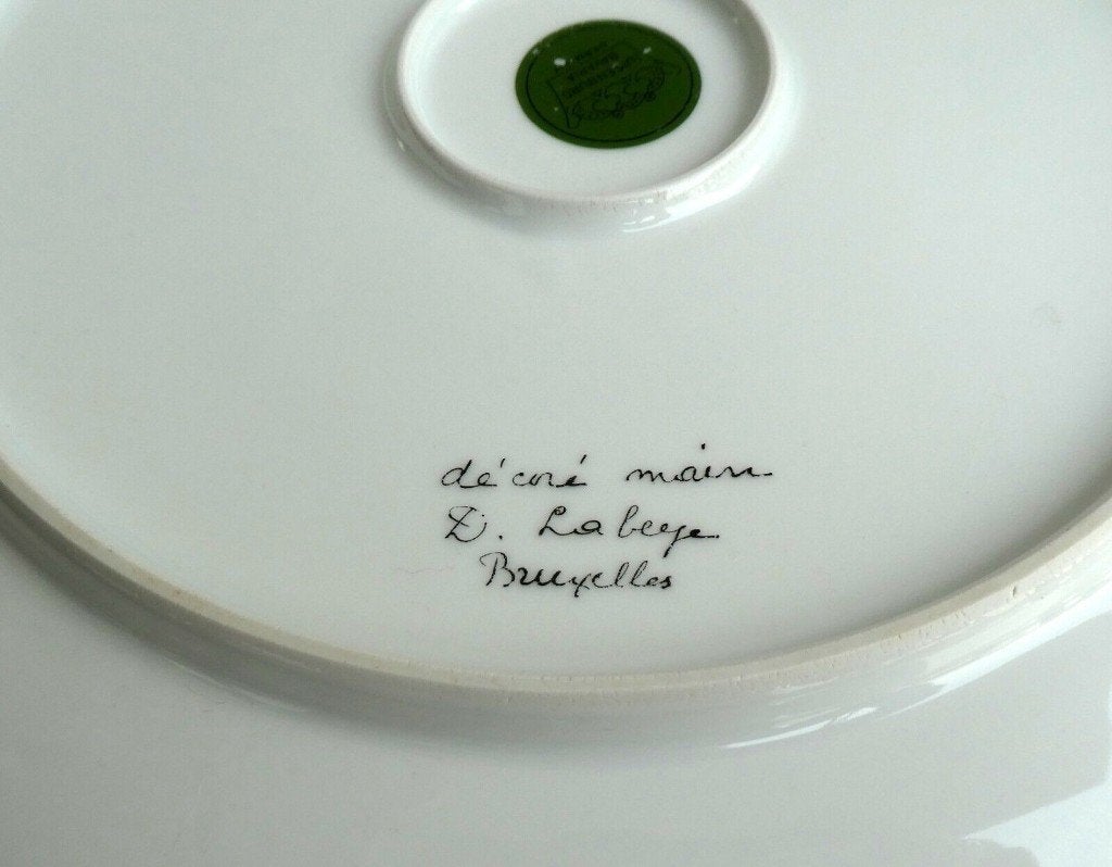 Grande assiette en porcelaine bavaroise peinte à la main, Enlèvement ou Envoi