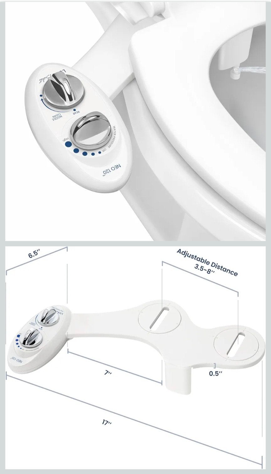 Luxe bidet Neo 120 White. Universeel bidet voor WC, Doe-het-zelf en Bouw, Sanitair, Nieuw, Toilet