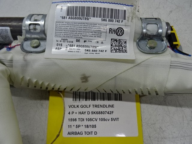 AIRBAG DAK RECHTS Volkswagen Golf VI (5K1) (5K6880742F), Auto-onderdelen, Gebruikt, Volkswagen, Volkswagen AG, Kundenbetreuung@volkswagen.de